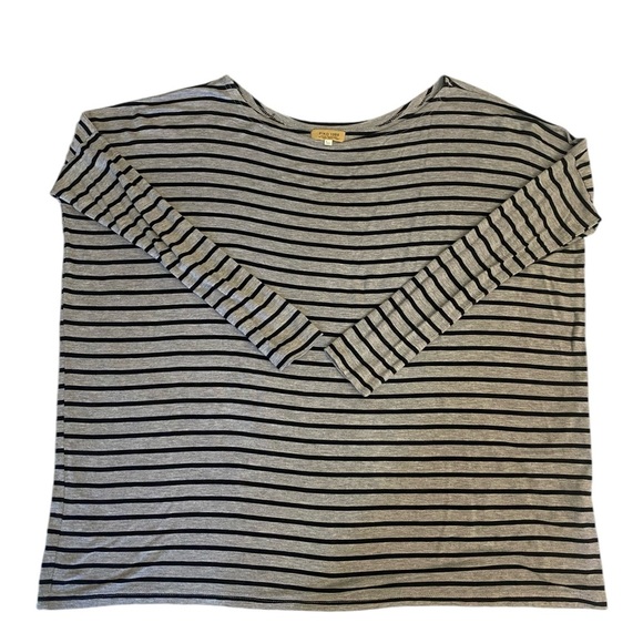 Piko 1988 Long Sleeve Striped Grey & Black Dolman Shirt - Picture 8 of 9